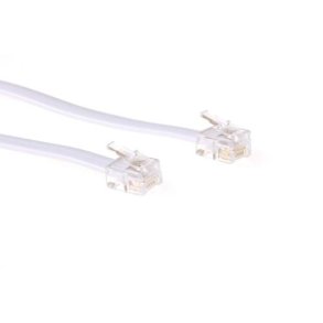 ACT White 5 meter flat telephone cable with RJ12 connectors