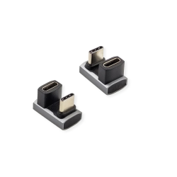 ROLINE USB4 40G Type C M/F 360 ANGLE Adapter, Silver Grey ALU.