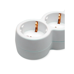 VALUE Power Strip long/round,+Switch, white, 6x, CEE 7/7, 1.5m