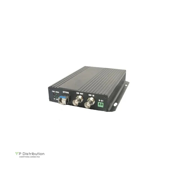 PeakOptical 1 ch. HD-SDI to FC Simplex Transmitter 1x RS-422, SM, 20 km, Desktop, 12V 