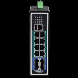 Trendnet 12-Port Hardened Industrial Gigabit PoE+ Layer 2+ Managed DIN-Rail Switch