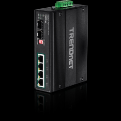 Trendnet 6-port hardened Industrial Gigabit PoE+ Switch /w 2 SFP (Boost Voltage from 12/24/48/VDC to 55VDC)
