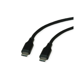 ROLINE USB 2.0 Silicon Cable, C-C, M/M, 60W, 1m, BLACK