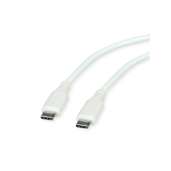 ROLINE USB 2.0 Silicon Cable, C-C, M/M, 60W, 1m, White