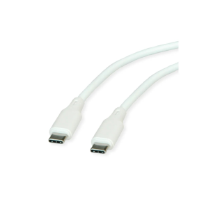 ROLINE USB 2.0 Silicon Cable, C-C, M/M, 60W, 1m, White