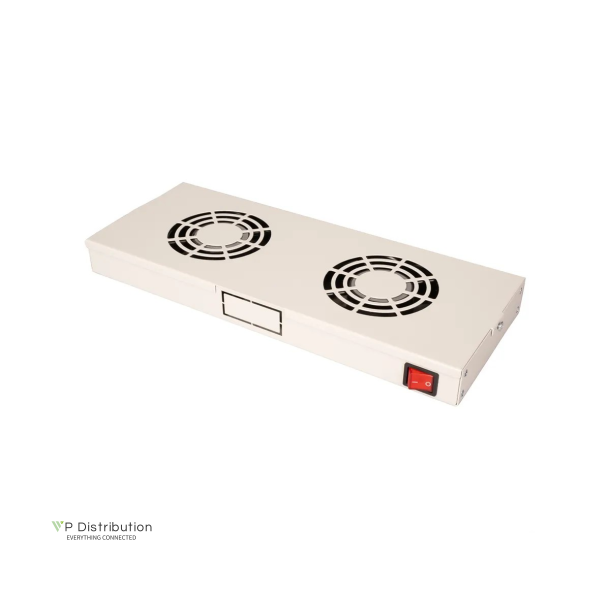ROLINE 19" Fan unit with 2 fans ON/OFF  grey