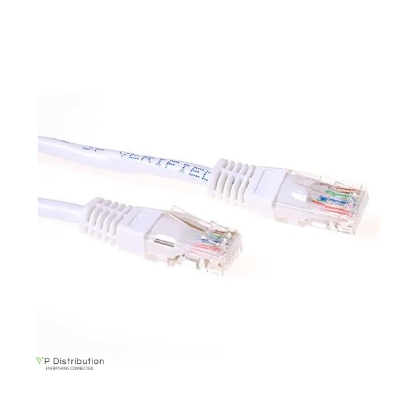 ACT White 0.5 meter U/UTP CAT6 patch cable with RJ45 connectors