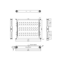 VALUE 19" 1U Ext. Sliding Shelves for Cabinets, D<= 800mm