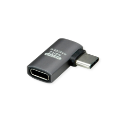 ROLINE USB4 40G Type C M ANGLE/F Adapter, Silver Grey ALU.