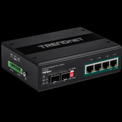 Trendnet 6-port hardened Industrial Gigabit PoE+ Switch /w 2 SFP (Boost Voltage from 12/24/48/VDC to 55VDC)