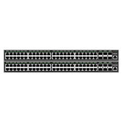Grandstream Layer 2+ Managed Network Switch, 48x GbE RJ45 PoE 802.3 af/at, up to 30W per port, 360W total power budget, 6x SFP+, stackable, Internal PSU