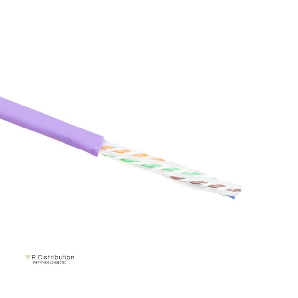 ACT Cat 6A U/UTP solid installation cable, LSZH, CPR euroclass ECA 23AWG, violet 305 meter