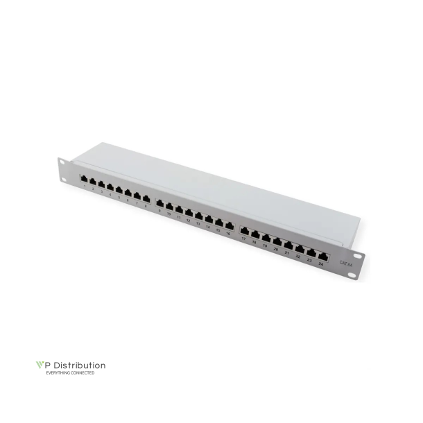 VALUE 19" Patchpanel, Cat6A/Cl.EA, 24 Ports, STP, grey