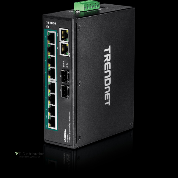 Trendnet 10-Port Hardened Industrial Gigabit PoE+ DIN-Rail Switch