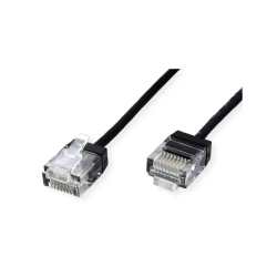 ROLINE PatchCord UTP, Cat.6A, black,0.5m UltraShort Connector, LSOH