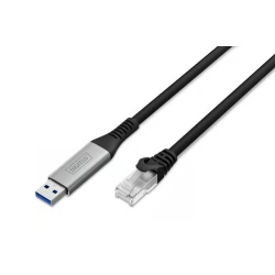 USB-A - RJ45 CAT 6A S/FTP Cable, 1 Gbit/s, 3m USB 3.2 Gen1, LSZH Jacket