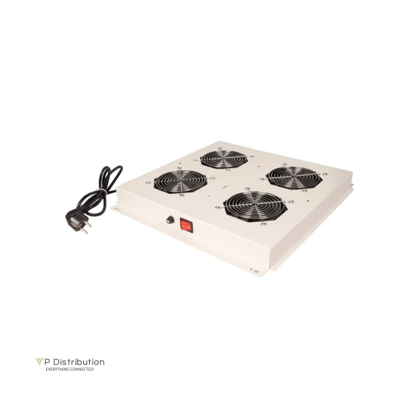 ROLINE 19" roof fan unit with 4 fans ON/OFF grey