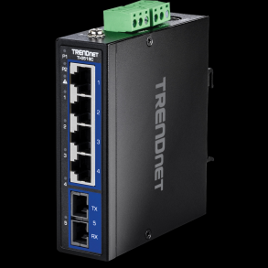 Trendnet 5-Port Hardened Industrial Gigabit DIN-Rail Switch with Multi-Mode SC Port